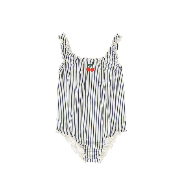 white christmas dresses Water Club Gathered White/Blue Stripe Swimsuit – Elegant Child NY