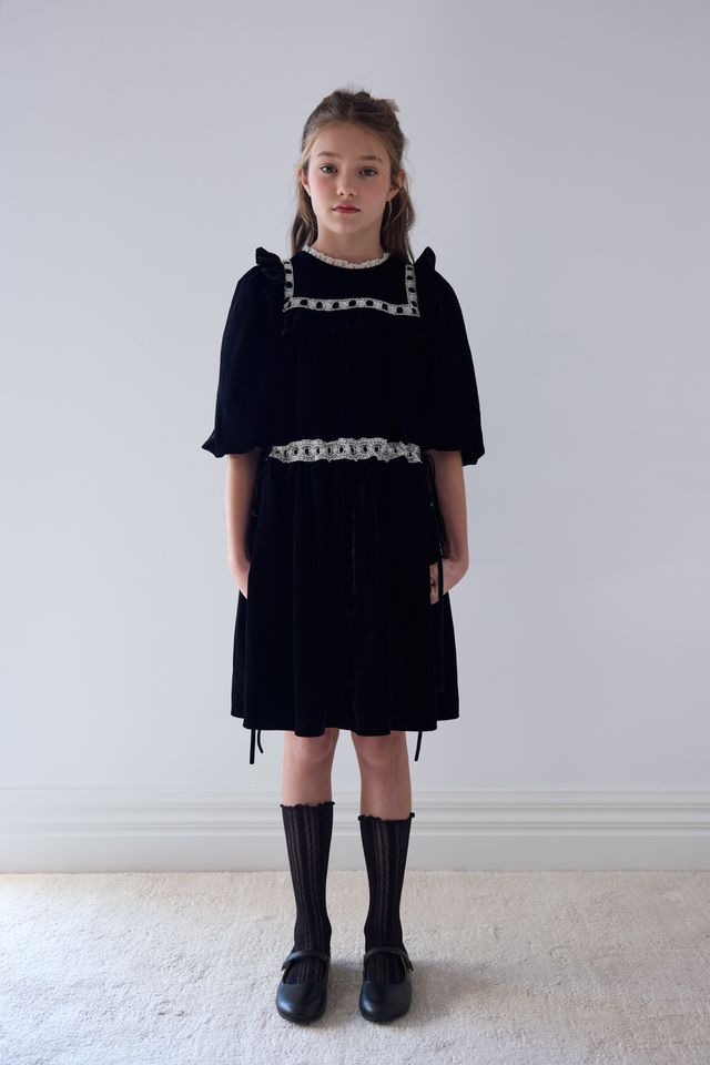 petite amalie black dress Black/ Cream Lace Ribbon Lace Trim Velvet – Elegant Child NY this black dress for Color:ORANGE Black Performance Stretch Slim collection-christmas-dresses