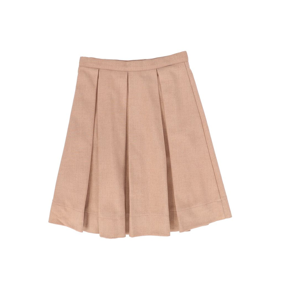 Bamboo Pink Wool Pleat Skirt