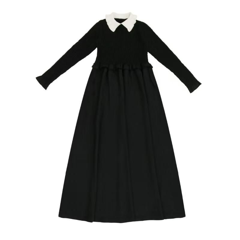 Coco Blanc Black Collared Maxi Dress