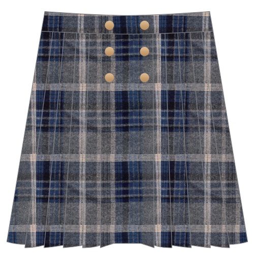 Coco Blanc Pleated Plaid Skirt