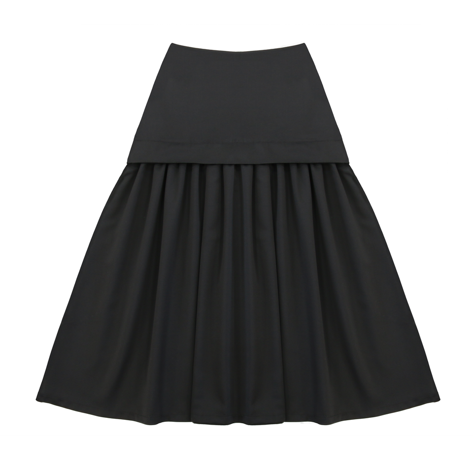Coco Blanc Black Taffeta Skirt