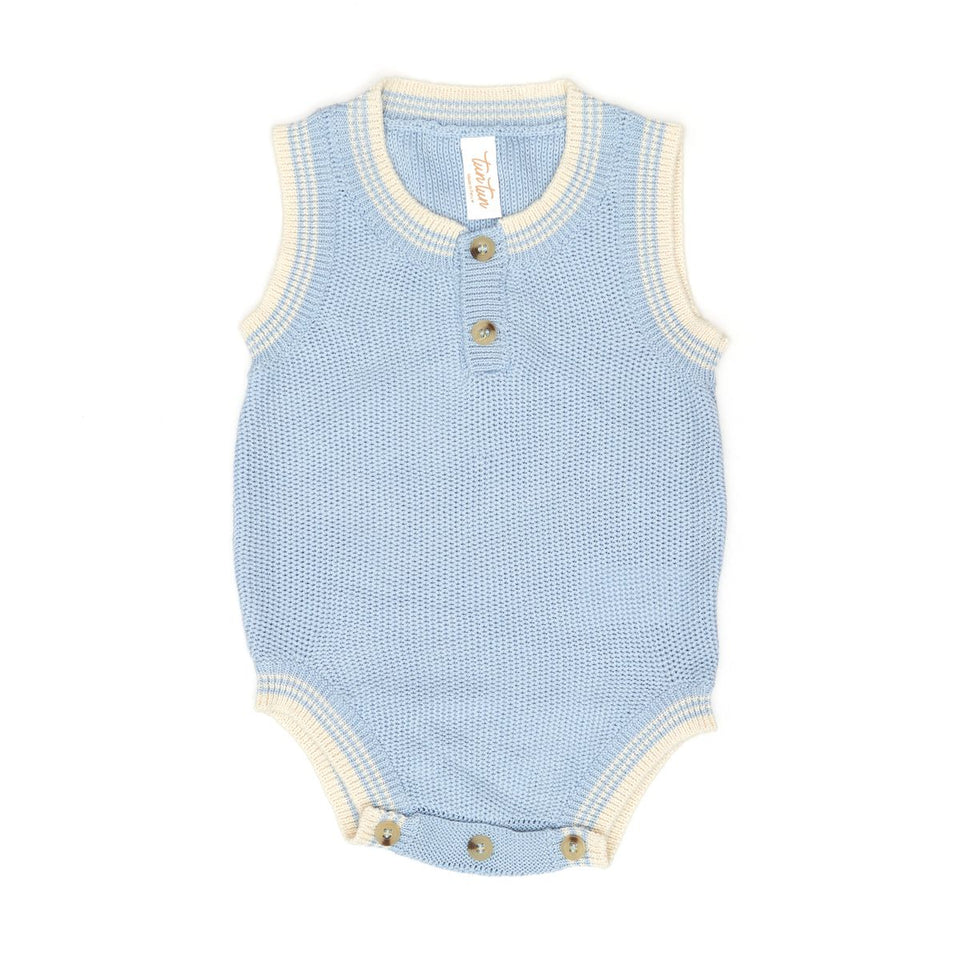 Tun Tun Mason Light Blue/ Natural Romper