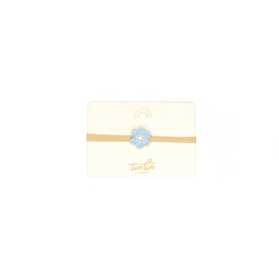 Tun Tun Natural & Ice Blue Flower Headband
