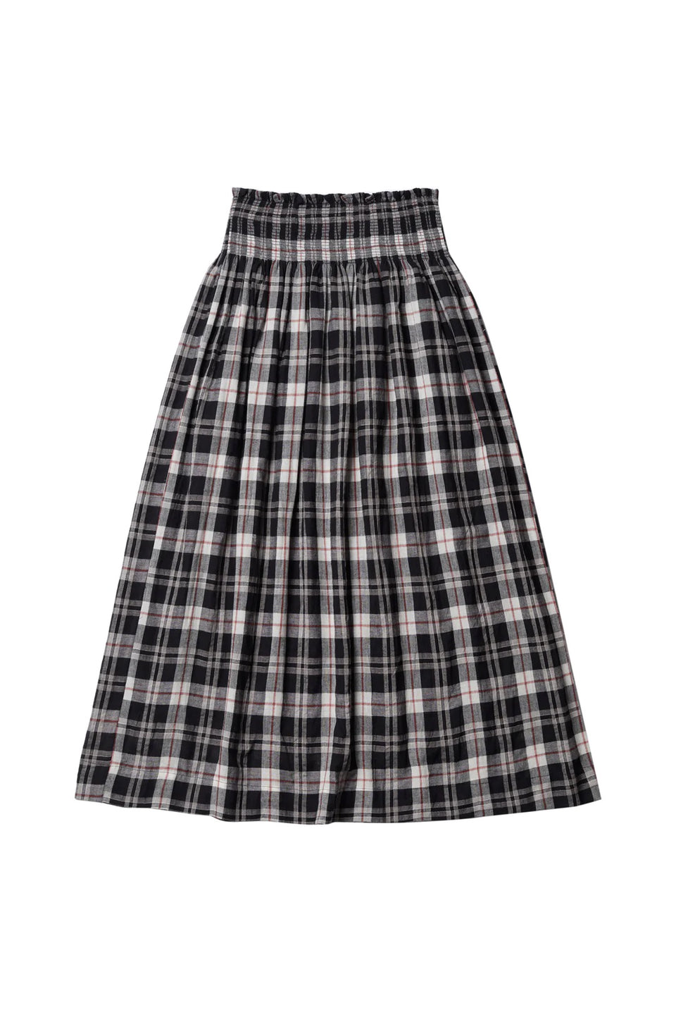 Elle Oh Elle Black Red and White Plaid Skirt