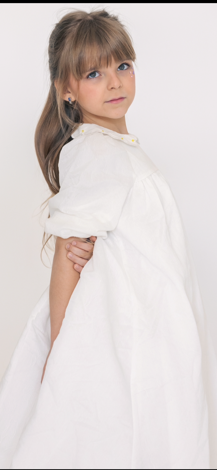 Little Tempest White Jacquard Scallop Maxi