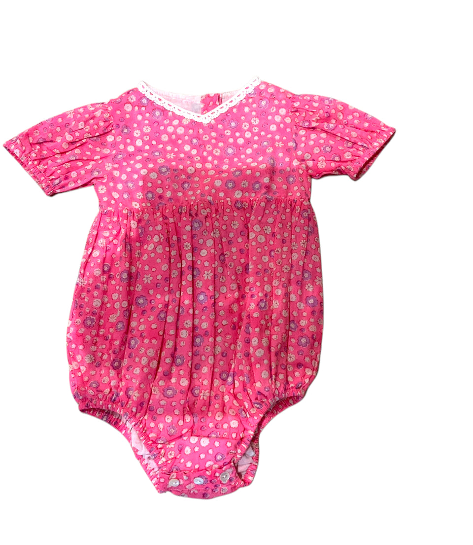 Paisley Magic Goldie Pink Ditsy V-Neck Romper