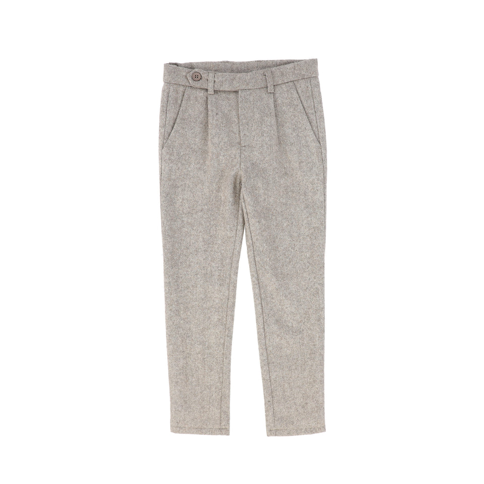 Le Bourdon Brown Herringbone Pocket Pants