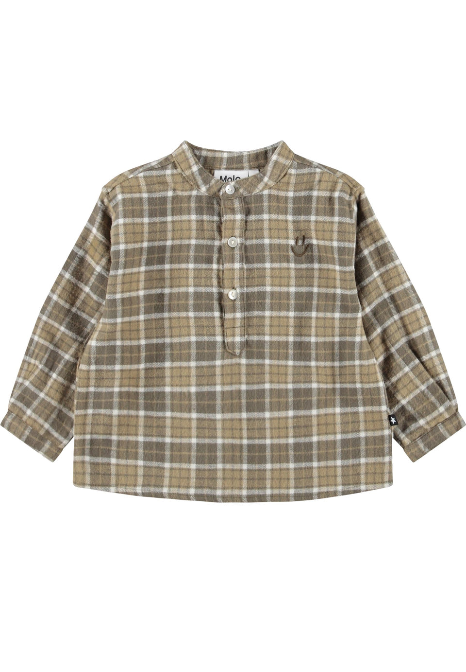 Molo Enoz/Spark Noise Check Washed Bark Romper Set