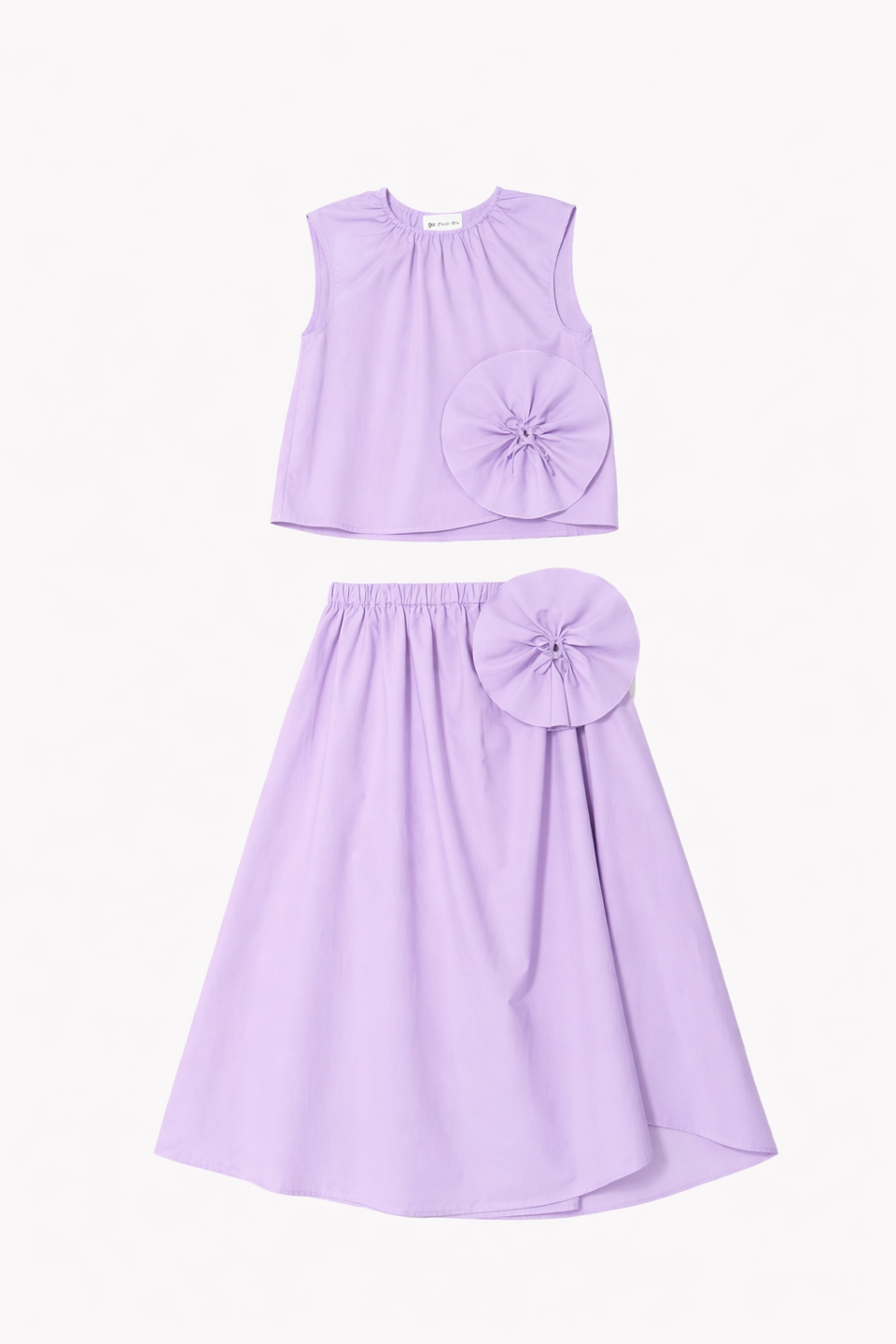 Be For All Lavender Sleeveless Blouse Flower Set