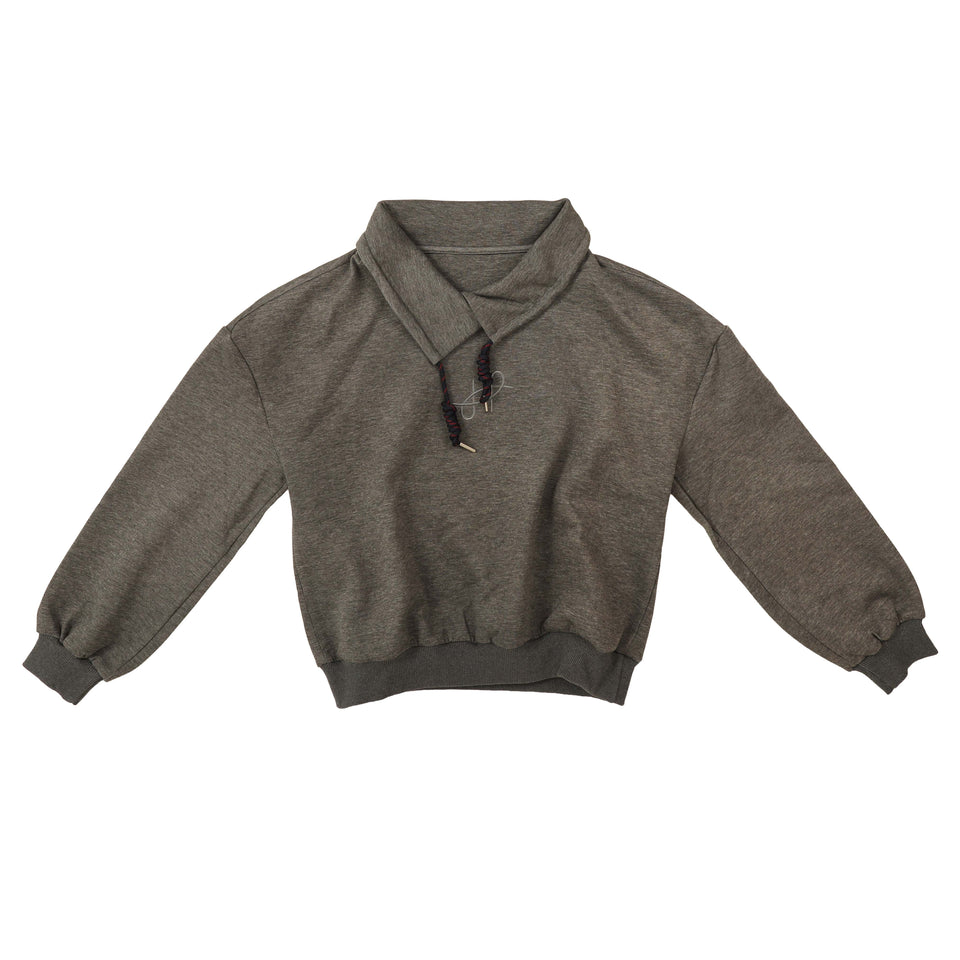 Hev Grey Foldover Collar Sweatshirt
