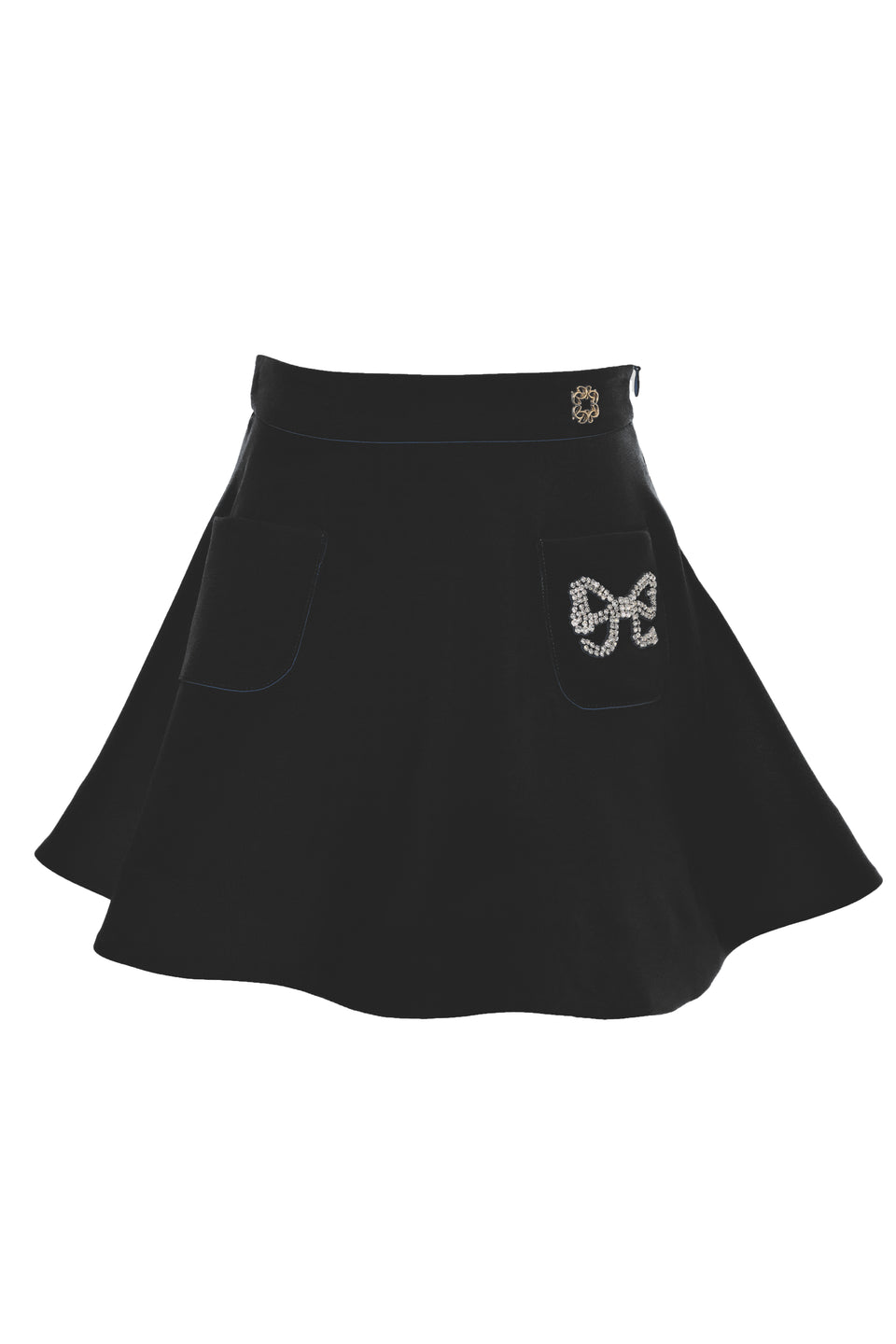 Elie Saab Black Crepe Skirt