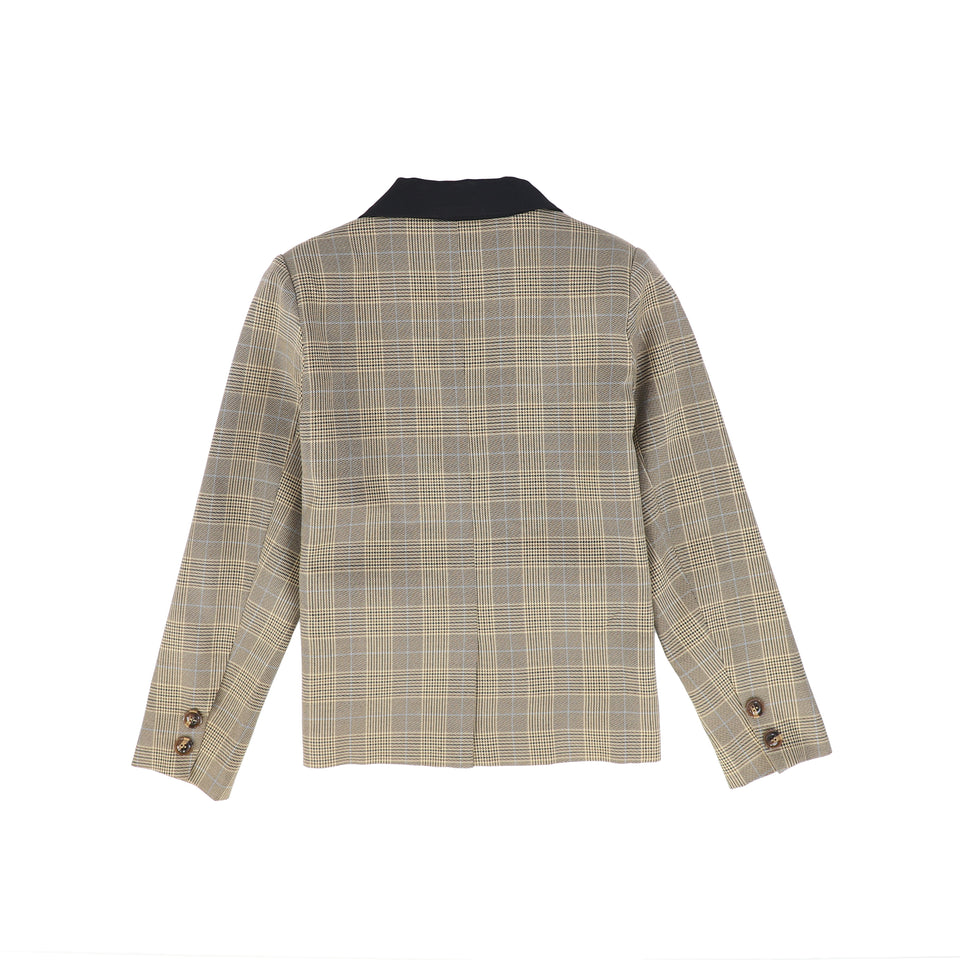 Valentina Brown Plaid Pocket Blazer