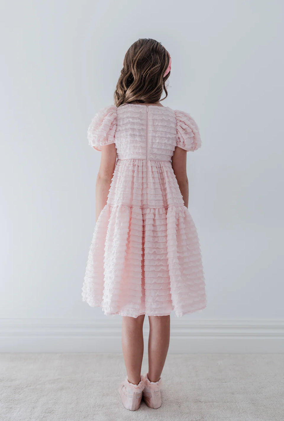 Petite Amalie Pink S/S Frilly Ribbon Dress