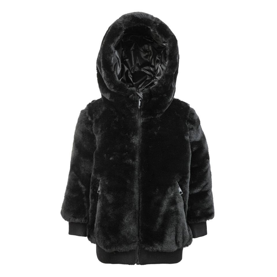 Pramie Black Fur Down Coat