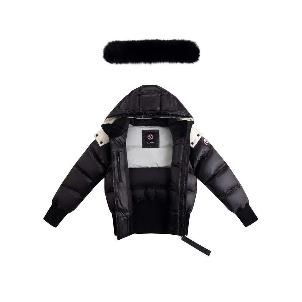 Ellabee Celine Black/White Lining Bomber Coat