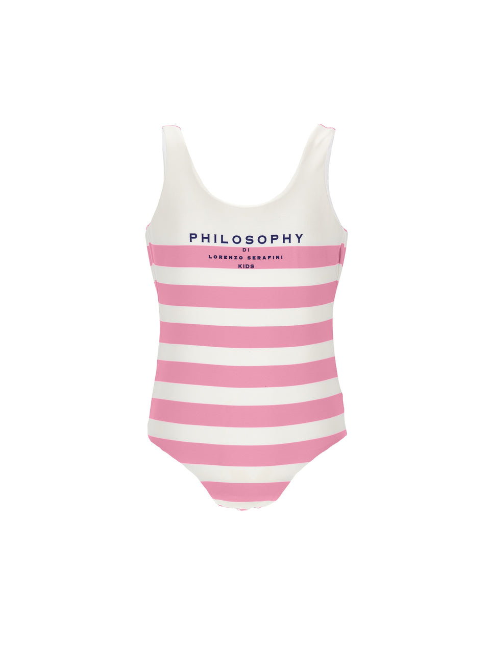 Philosophy White/Pink Striped Swimsuit