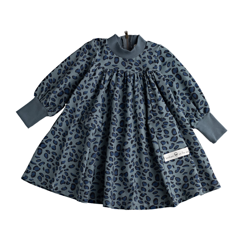 Birnham on the Sea Swing  Blue Leopard Dress