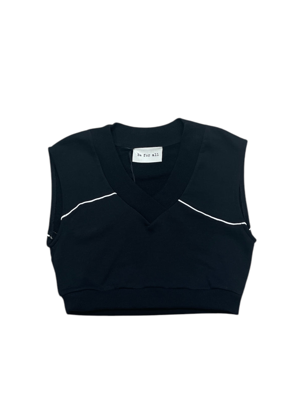 Be for all Black V-Neck Short Vest