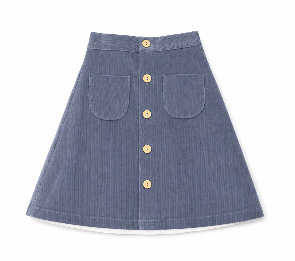 Birinit Storm Blue Corduroy Skirt