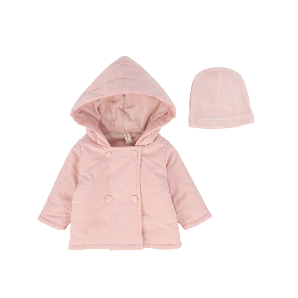 Bebe Jolee Pink Velour Reversible Button Jacket