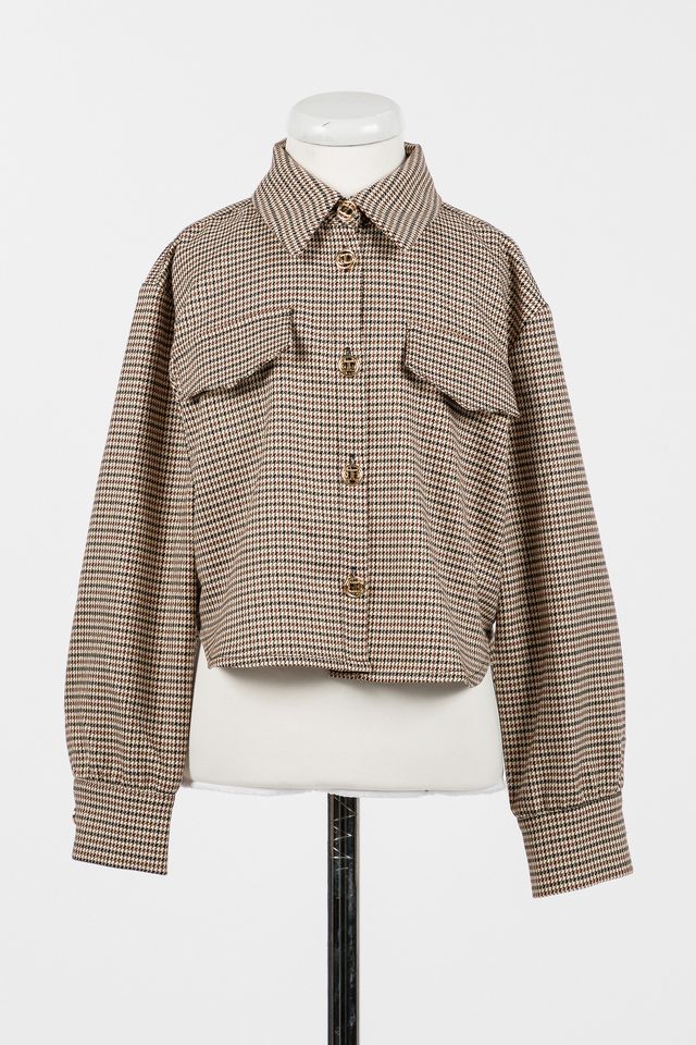 Twinset Houndstooth Plaid Top