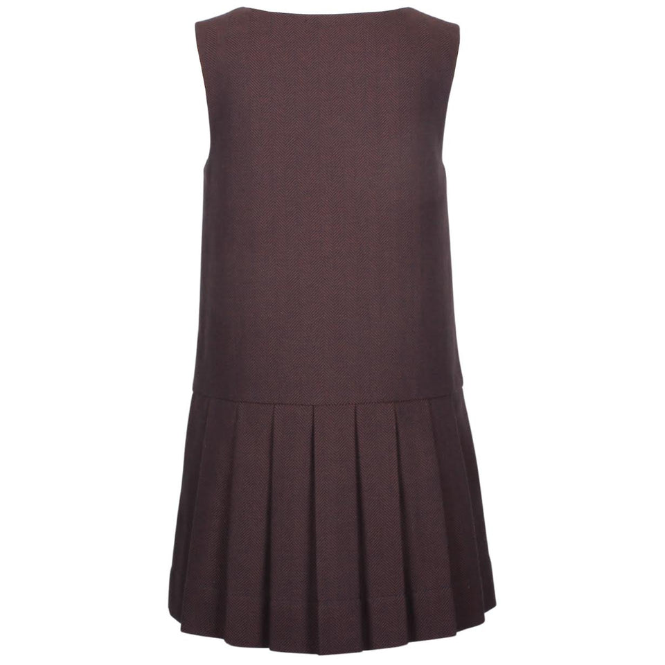 Jessie & James Nelly Pinafore Brown Herringbone Dress