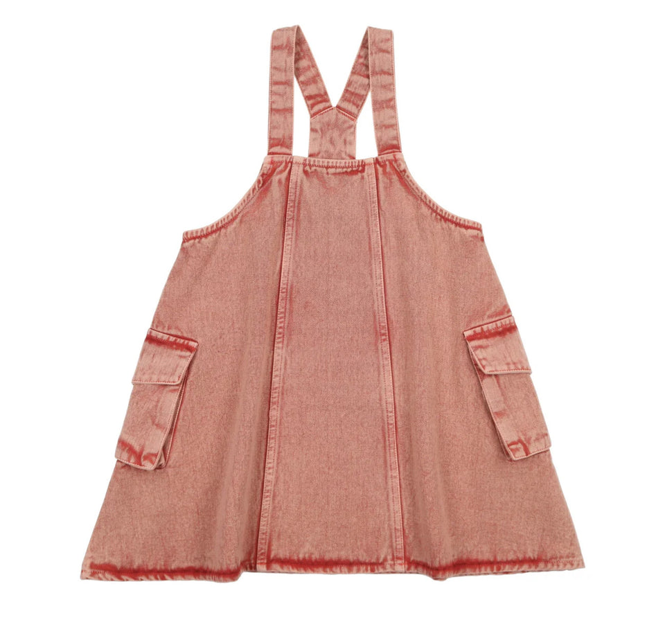 Kin Kin Pink Denim Jumper with Cargo Pockets