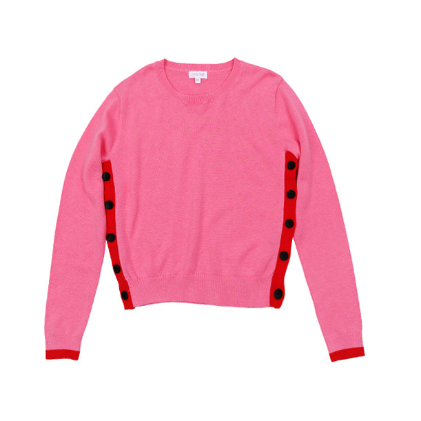 Luna Mae Pink Kate Side Button Sweater