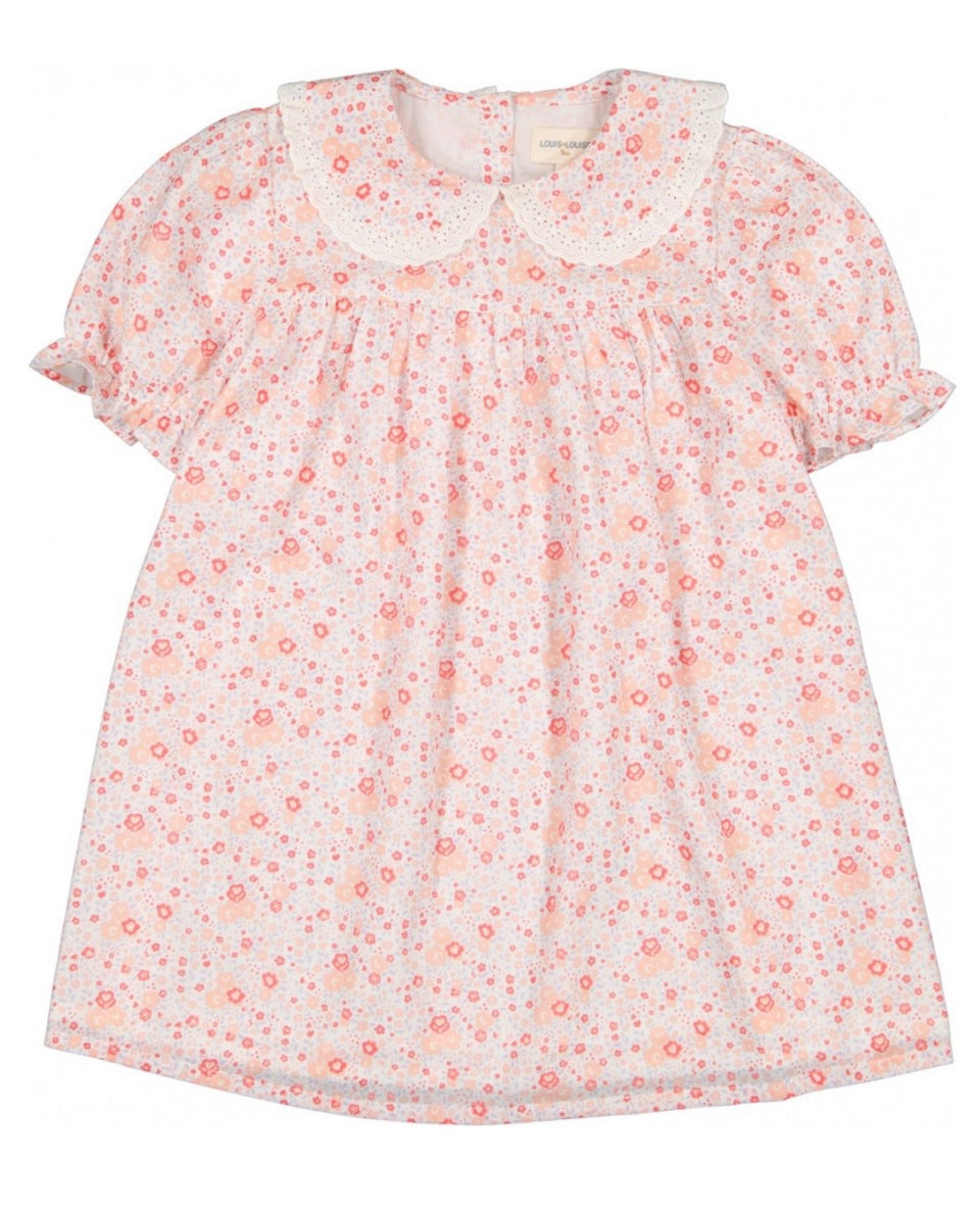 Louis Louise Red Veil Romantic Flower Twiggy Dress