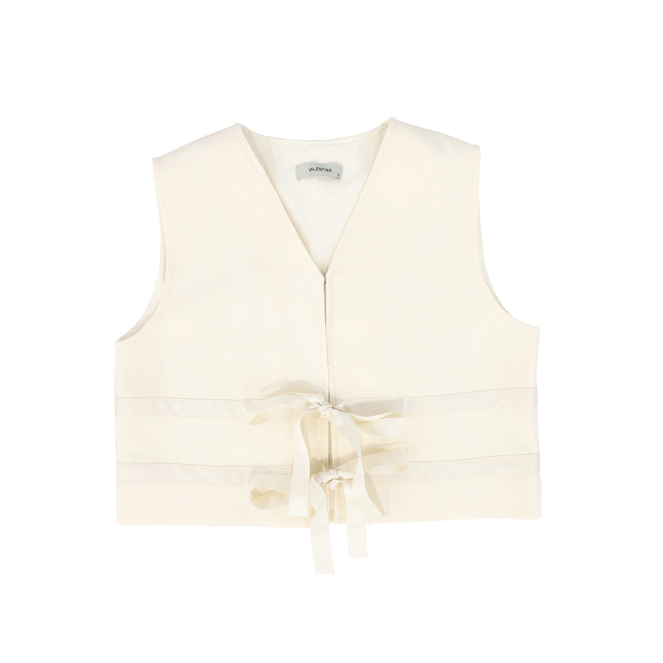 Valentina Cream Bow Front Vest