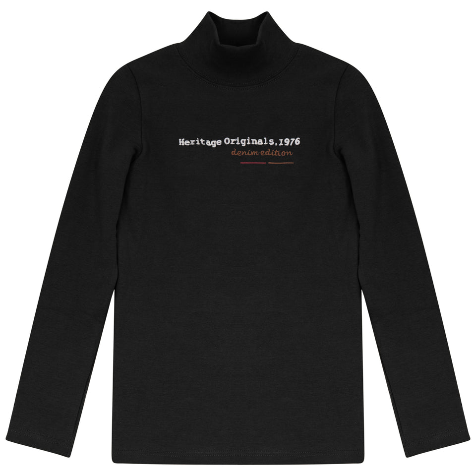 Calla Lili Black Heritage Mockneck