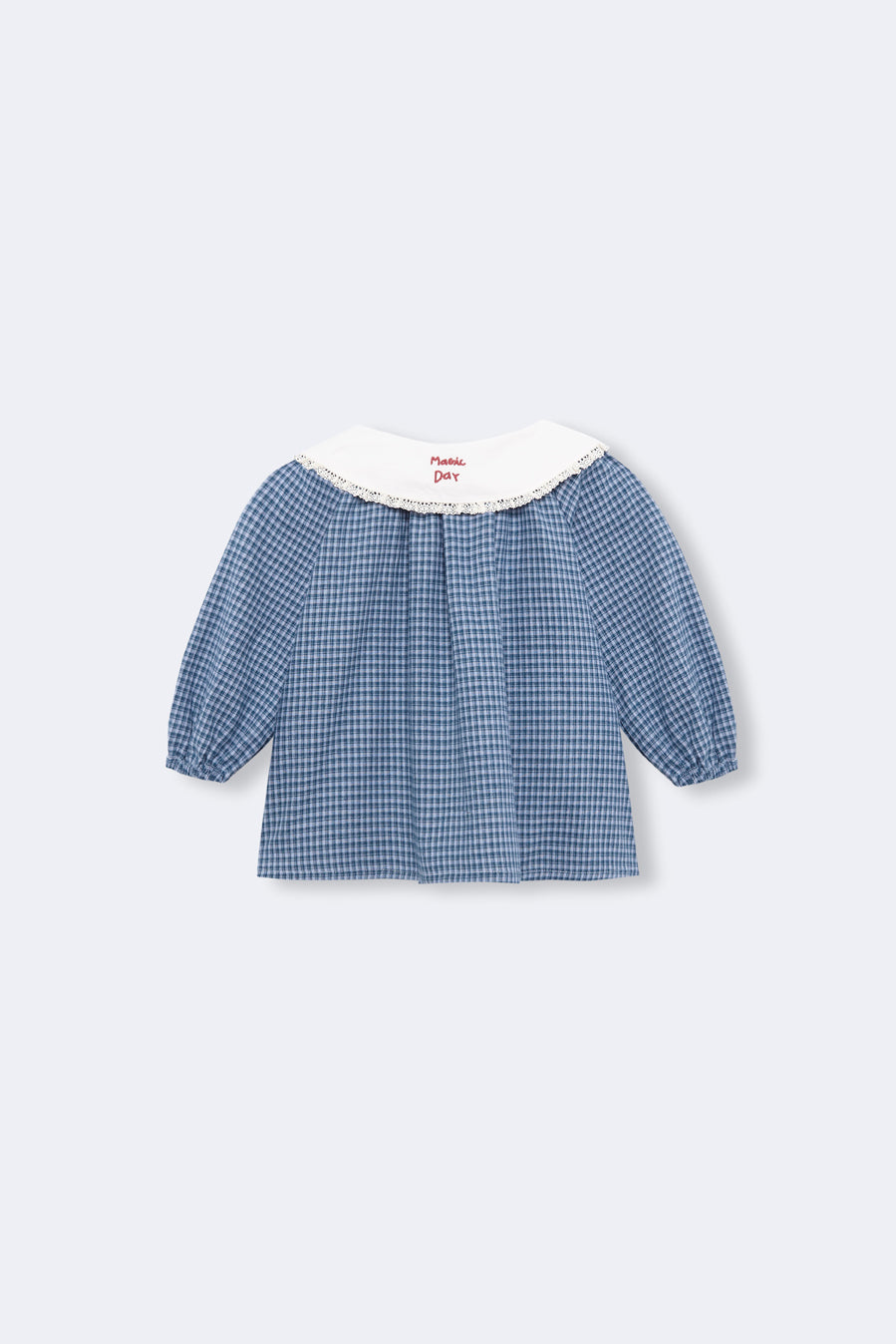 Birinit Indigo Gingham Embroidered Baby Dress