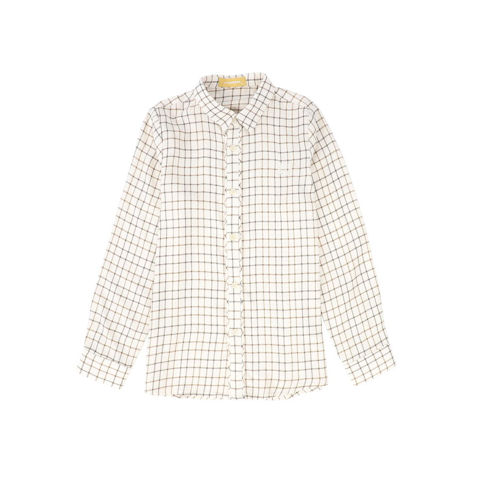 Le Bourdon Brown Collared Blouse