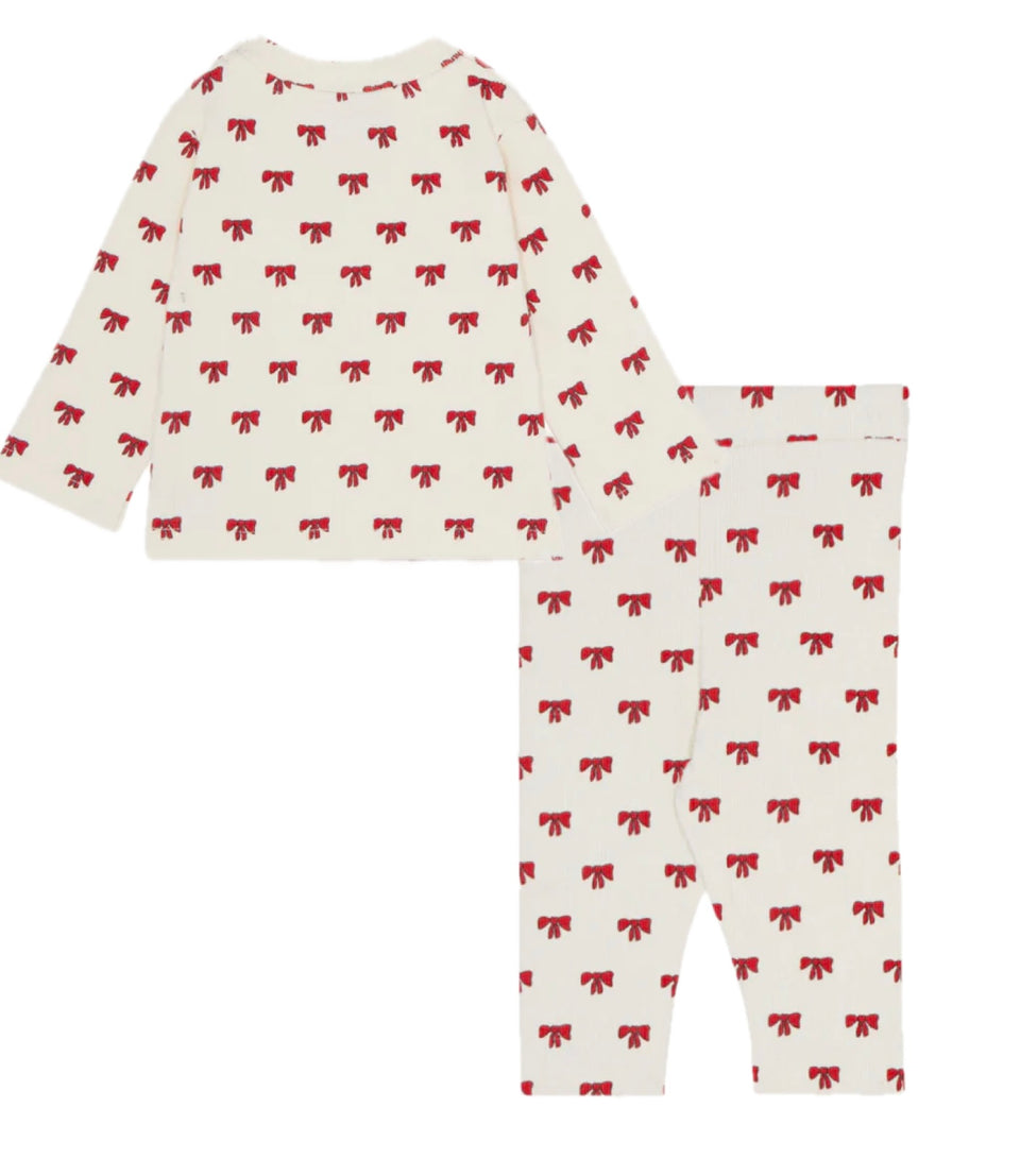 The Campamento Ecru Red Bow Set