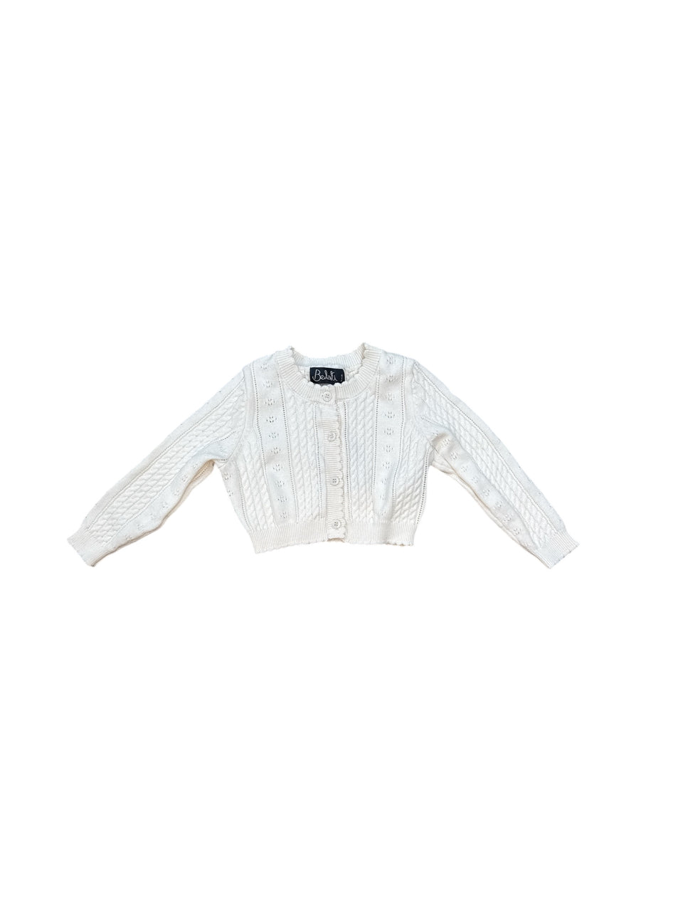 Belati Ivory Pointelle Cardigan