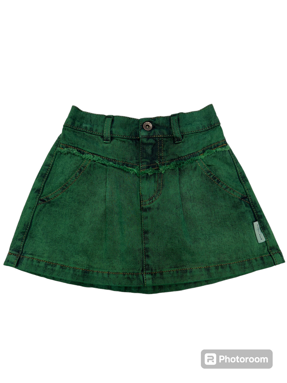 Piupiuchick Washed Green Denim Skirt