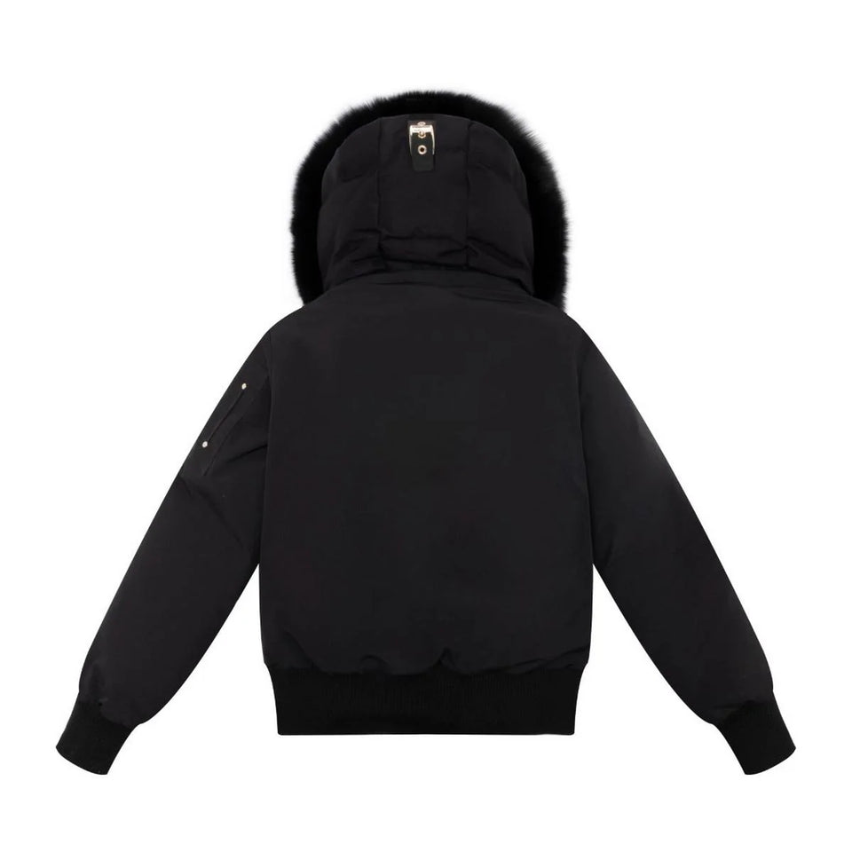 Ellabee Layla Black Canvas Pom Pom Bomber