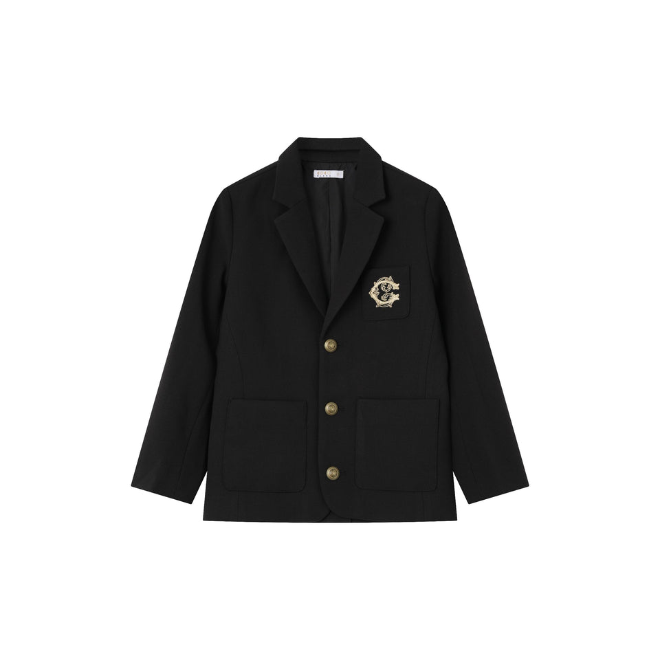 Coco Blanc Black Woven Blazer