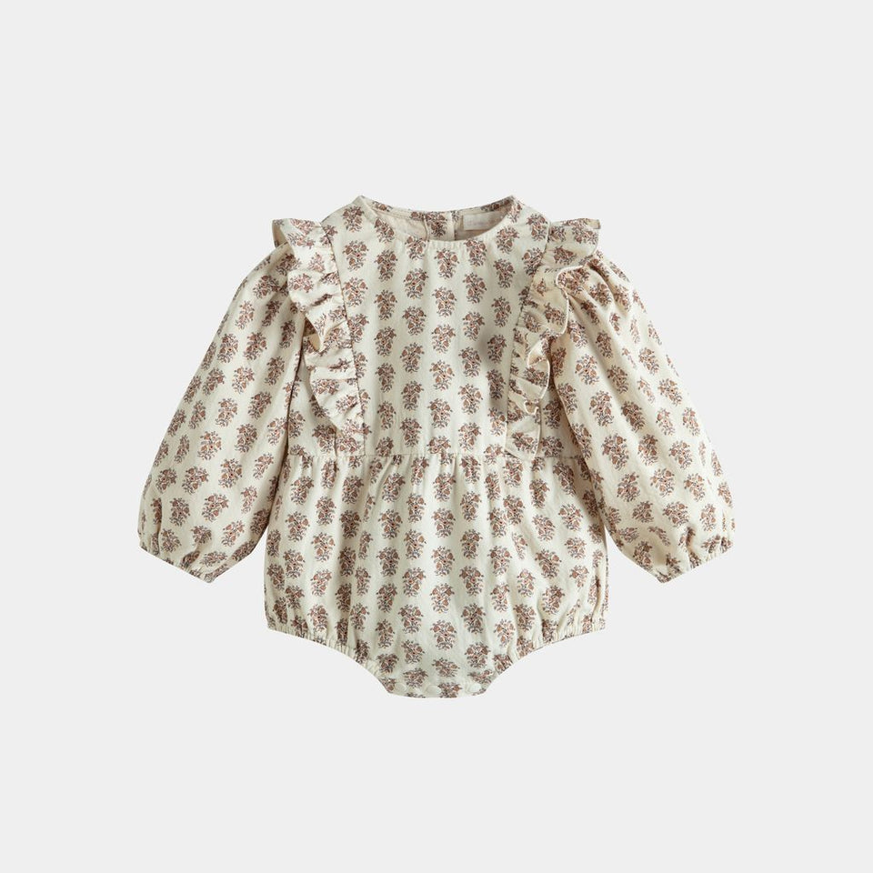 Cera Una Volta Nina Cream Floral Romper
