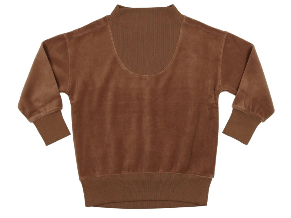 Coco Blanc Brown Velour Sweatshirt