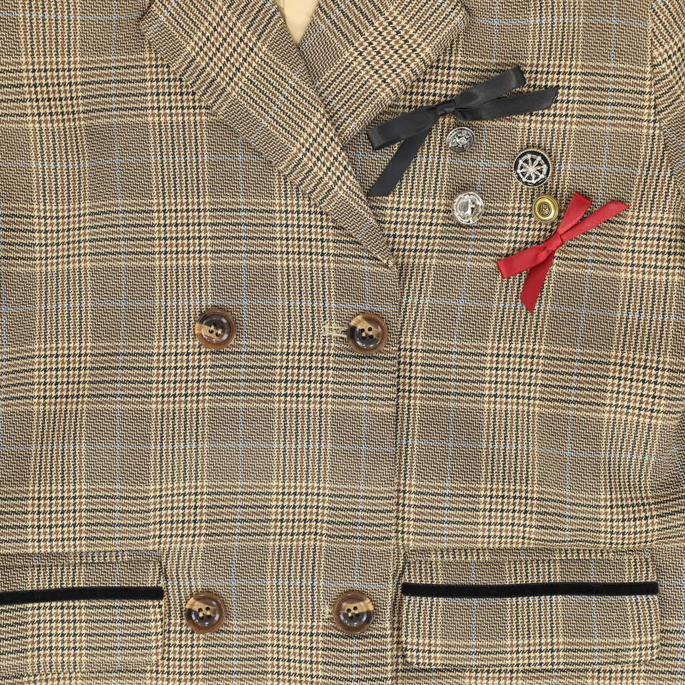 Valentina Brown Plaid Pocket Blazer