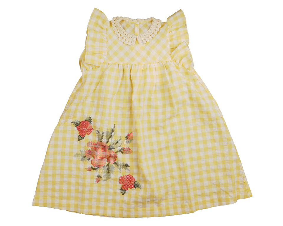 Belati Yellow Seersucker Jumper