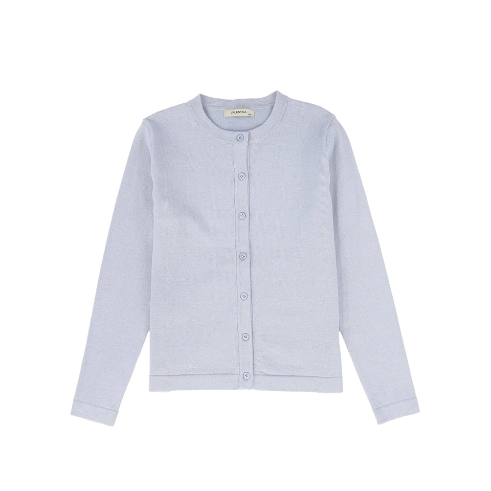 Valentina Light Blue Silk Knit Button Cardigan
