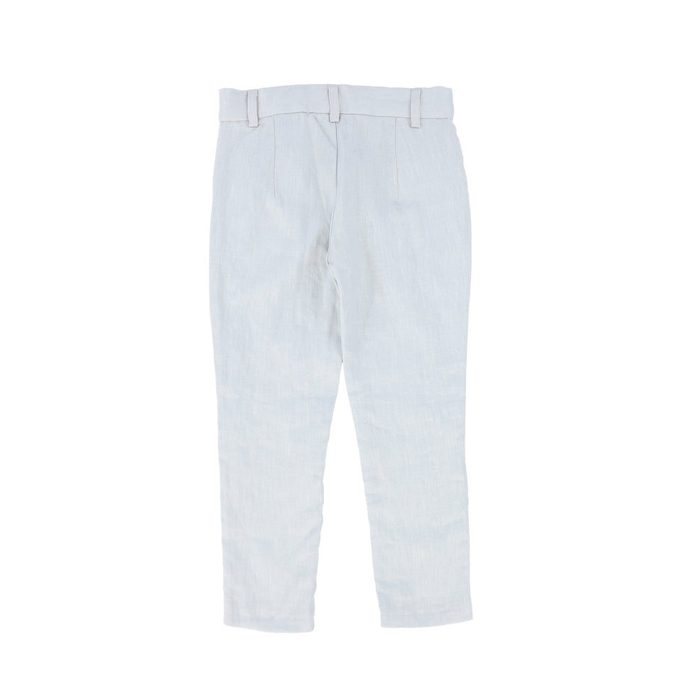 Le Bourdon Blue Fitted Linen Pants