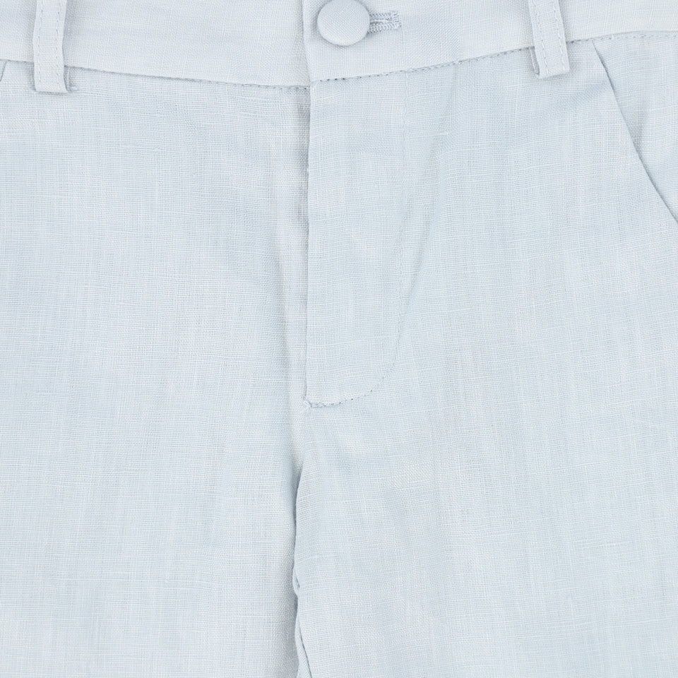 Le Bourdon Blue Fitted Linen Pants