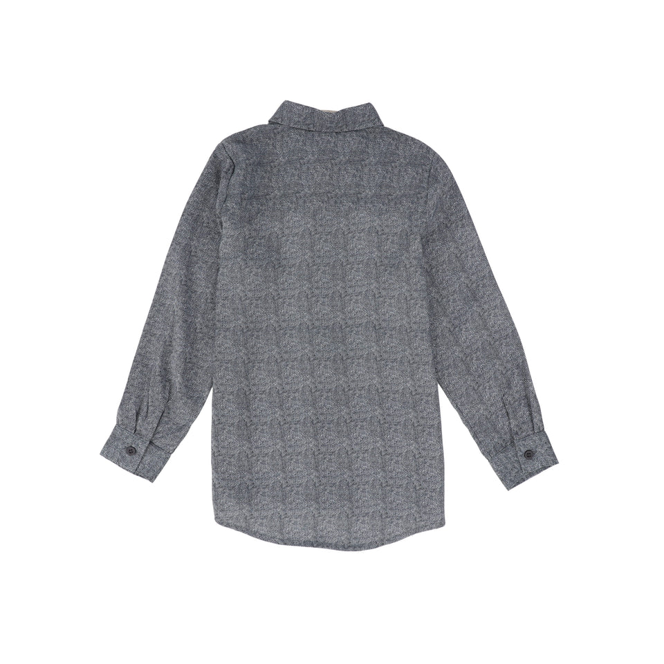 Le Bourdon Blue Printed Collar Blouse