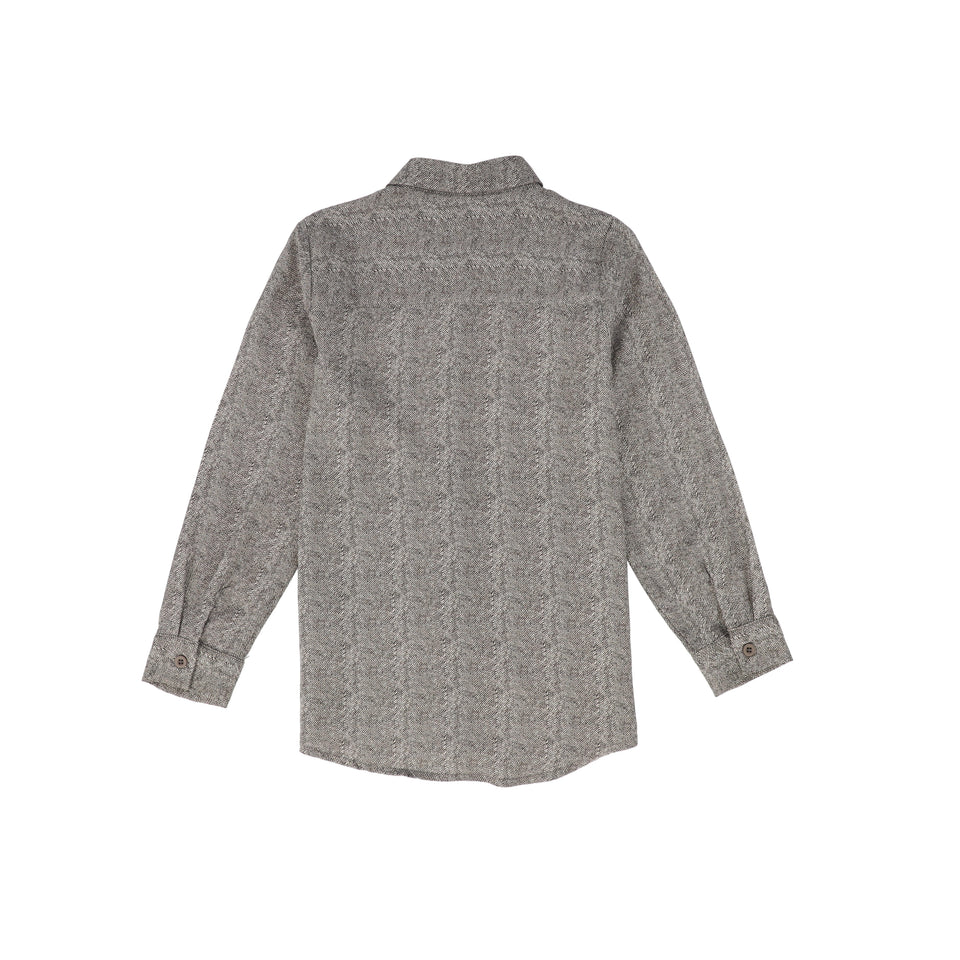 Le Bourdon Brown Printed Collar Blouse