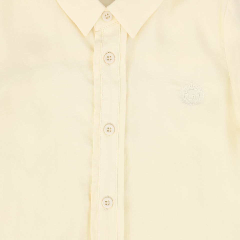 Le Bourdon Ivory Printed Collar Blouse