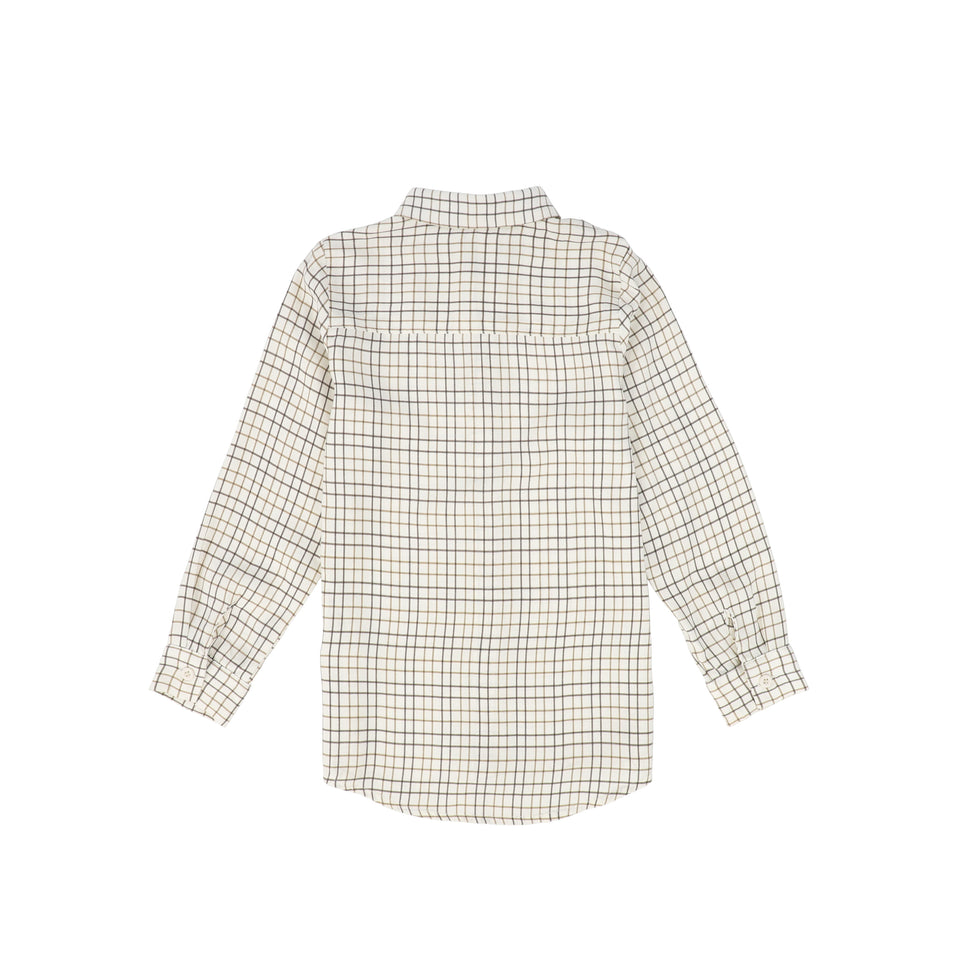 Le Bourdon White/Brown Printed Collar Blouse